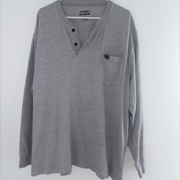 Wrangler Riggs Workwear Men's Solid Long Sleeve Henley Shirt - Picture 5 of 12